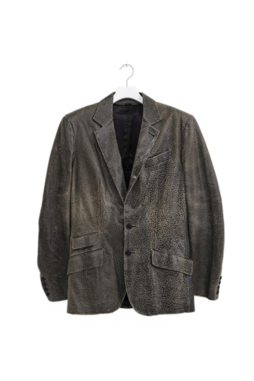 Cracked Leather Tailored Jacket