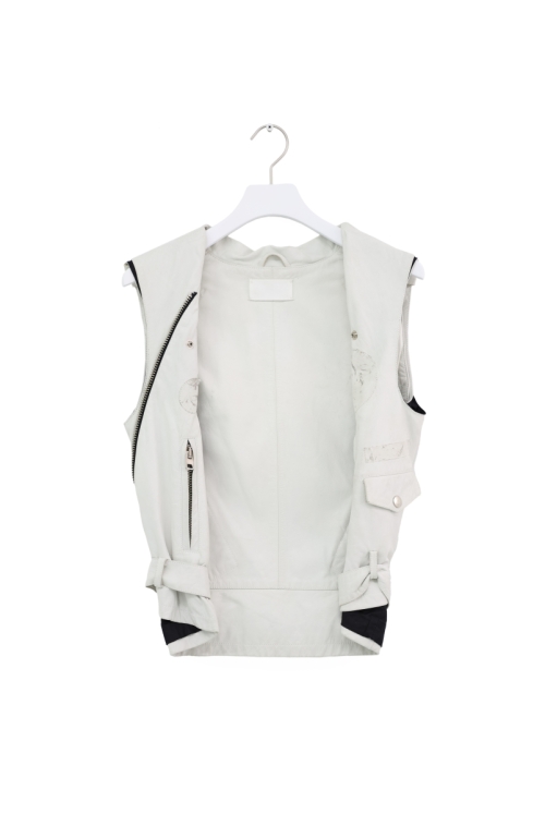 Reconstructed Holding Leather Vest